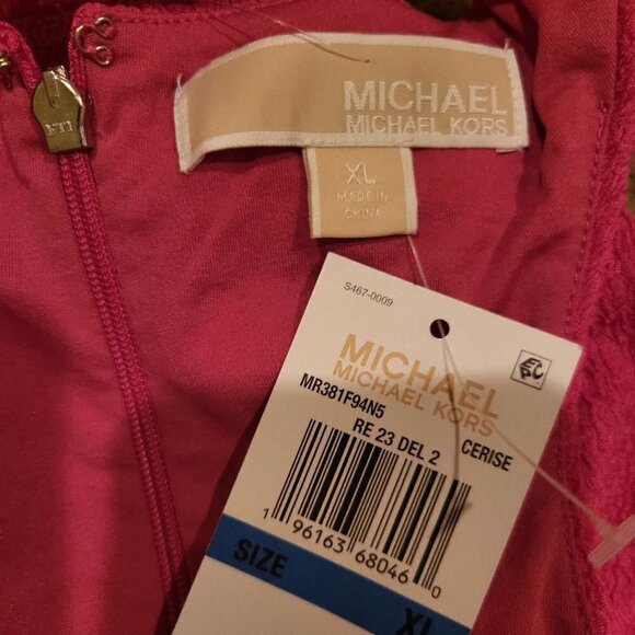 Michael Kors solid crisscross mini dress Size XL NWT Dark Pink - Picture 8 of 9